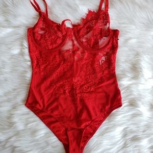 Red Lace Bodysuit